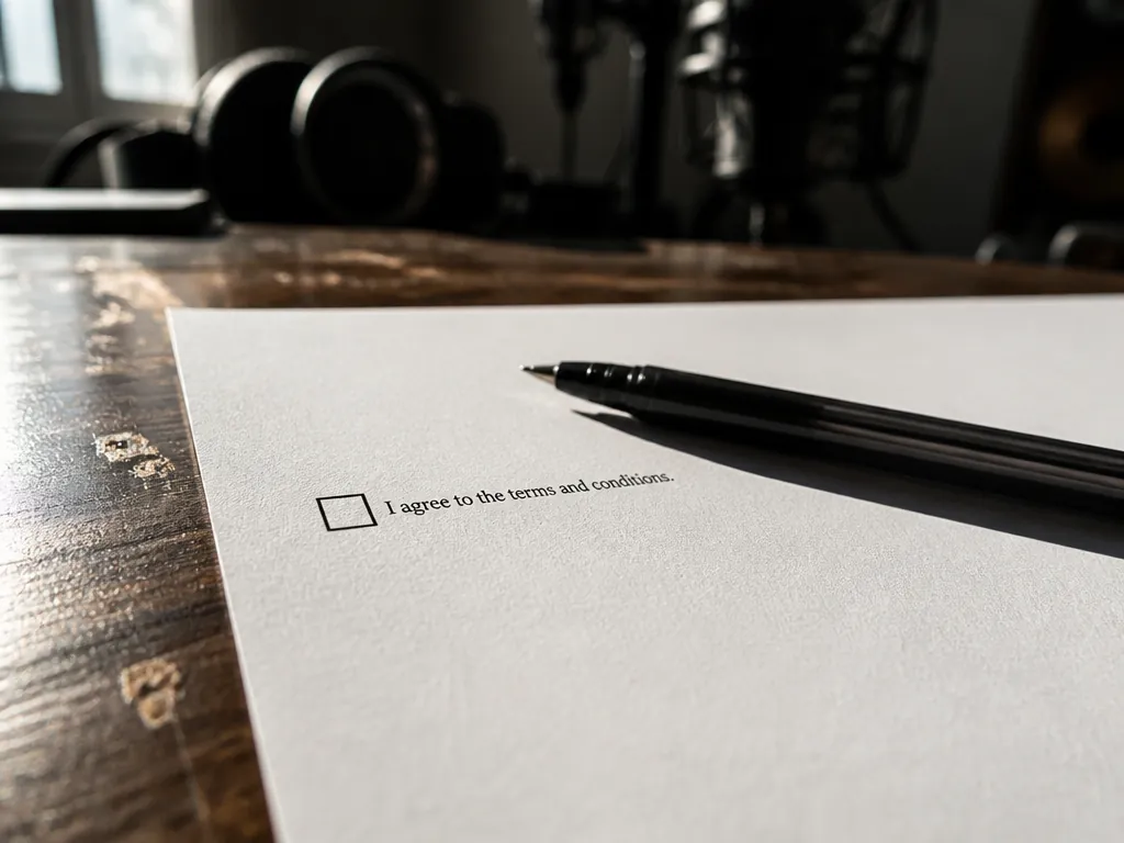 A close-up editorial photograph of a plain white paper form resting on a scuffed…